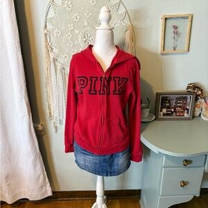 Y2k Pink Women's Red Hoodie Jacket
